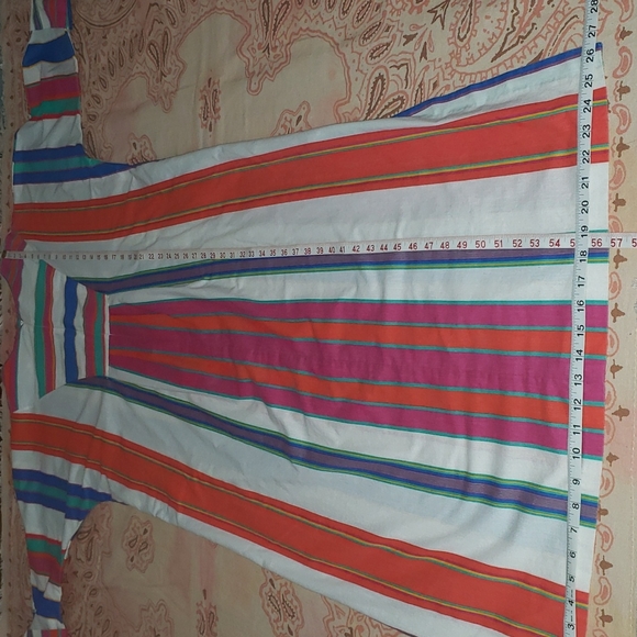 Vintage Christian Dior House Dress Colorful Stripe - Picture 14 of 15